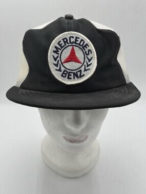 Vintage Mercedes Benz Patch Mesh Trucker Snapback Hat USA Challenger Caps Black